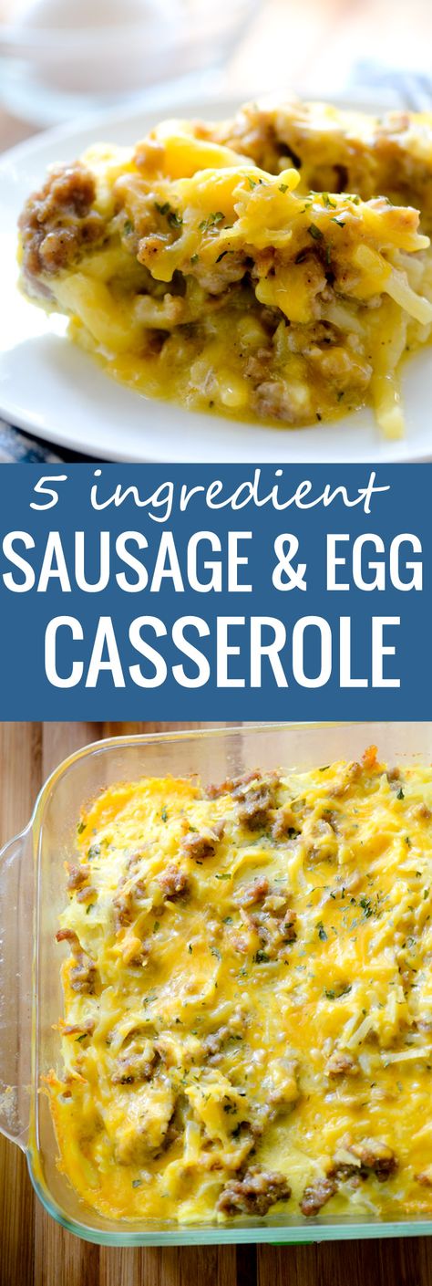 5 Ingredient Sausage and Egg Casserole - Recipe Diaries Sausage And Egg Casserole, Easy Egg Casserole, Sausage Egg Casserole, Parties Food, Fresh Drink, Menu Sarapan Sehat, Best Breakfast Casserole, Hashbrown Casserole, Hashbrown Breakfast Casserole