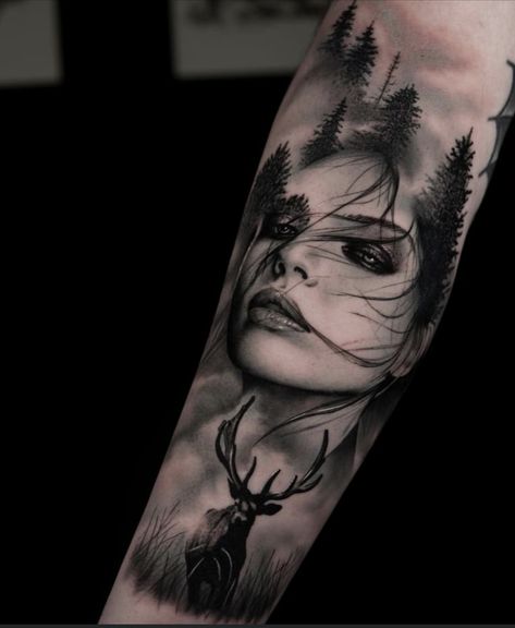 Women Realism Tattoo, Modern Tattoo Sleeve, Realistic Tattoo Sleeve Women, Realistic Portrait Tattoo, Nun Tattoo, Portrait Tattoo Sleeve, Rabe Tattoo, Valkyrie Tattoo, Viking Tattoo Sleeve