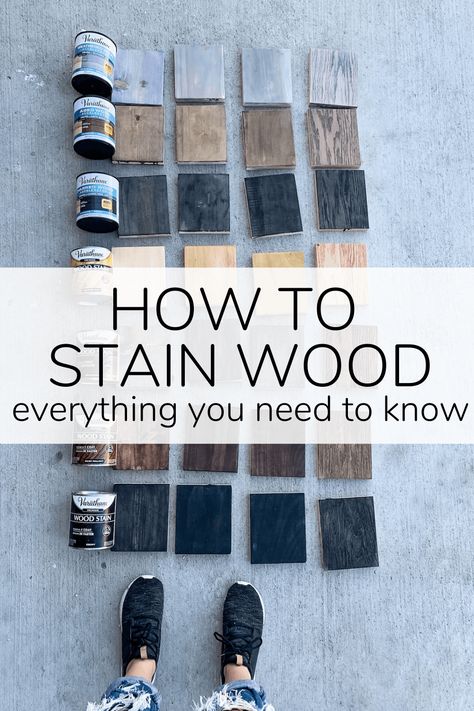 How To Stain Wood, Diy Wood Stain, Stain Wood, Staining Furniture, Wood Stain Colors, Diy Furniture Renovation, Aging Wood, Furniture Renovation, Wood Stain