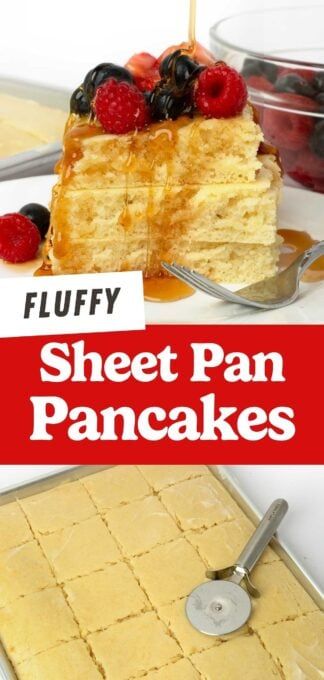 Fluffy Sheet Pan Pancakes Pancakes For A Crowd, Homemade Pancake Batter, Oven Breakfast, Brunch Pancakes, Sheet Pan Pancakes, Oven Pancakes, Make Pancakes, Baked Pancakes, Breakfast For A Crowd