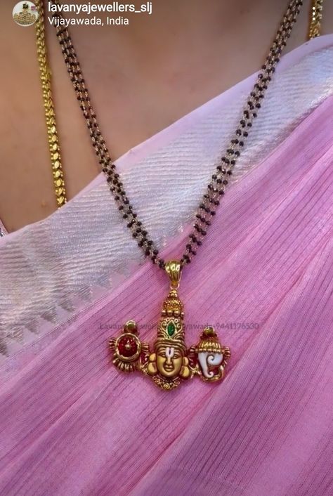 Venkateswara Swamy Pendants, Venkateswara Swamy Lockets Gold, Ramparivar Earrings Gold, Balaji Lockets In Gold, Balaji Pendant Gold, Pusthela Thadu Designs Latest, Balaji Pendant, Gold Jewels Design, Black Beads Mangalsutra Design