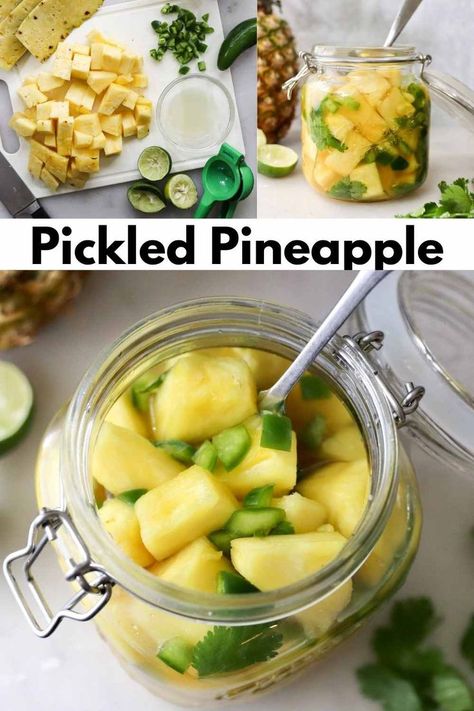 Pickling Liquid Recipe, Pickled Pineapple, Pickled Fruit, Pickled Vegetables Recipe, Fermentation Recipes, Pineapple Recipes, Brown Spots Removal, Pickled Veggies, Pickled Vegetables