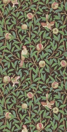 Morris & Co. Compilation Bird and Pomegranate 33' L x 20.5" W Smooth Wallpaper Roll | Perigold Arts And Crafts Interiors, Block Print Wallpaper, William Morris Wallpaper, Arts And Crafts For Teens, Morris Wallpapers, Feature Wallpaper, Arts And Crafts House, Fruit Wallpaper, Art And Craft Videos