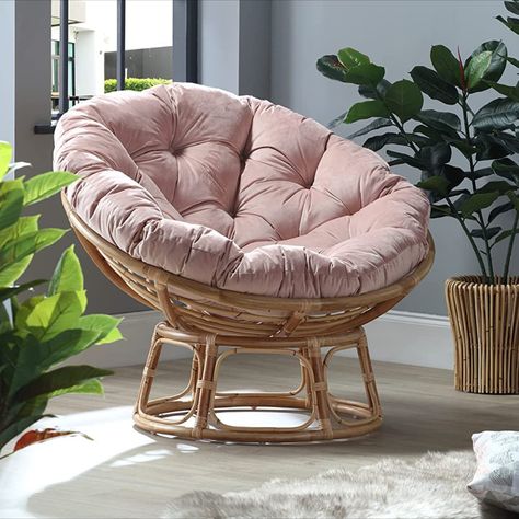 PAPASAN CHAIR: Hand-crafted from natural rattan material, this luxury papasan chair makes for a stunning place to sit. ADJUSTABLE: With the seat being separate to the frame, the circular design allows you to adjust the papasan chair into different positions for comfort. UK MANUFACTURING: All cushions are made in the UK on our made to order service, providing the highest quality. SUSTAINABLE MATERIAL: Hand-crafted & hand-weaved cane frame through sustainable farming. #ad Natural Chair, Upholstered Accent Chairs, Papasan Chair, Wicker Furniture, Room Inspiration Bedroom, My New Room, New Room, Living Room Chairs, Seater Sofa