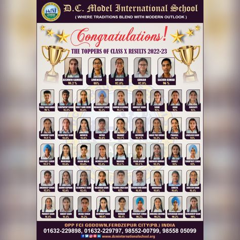 Kudos to our students who have passed their Grade X board exams with flying colours. D. C. Model International School congratulates you for your outstanding exam results. #DCMI #Congratulations #BestSchoolInRegion #CBSE #BoardToppers #ClassX Board Exam Result, Board Result, Board Exam, Exam Results, International School, Quick Saves