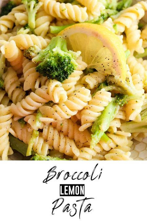 This Broccoli Lemon Pasta is a delicious one-pot meal that will be on the table in 20 minutes or less! With just a handful of basic ingredients, this simple vegan pasta recipe is the perfect dish for busy weeknights. Simple Vegan Pasta, Lemon Broccoli Pasta, Vegan Pasta Recipe, Lemon Broccoli, Broccoli Lemon, Cucumber Tomato Avocado Salad, Simple Sides, Broccoli Pasta Recipe, Creamy Vegan Pasta