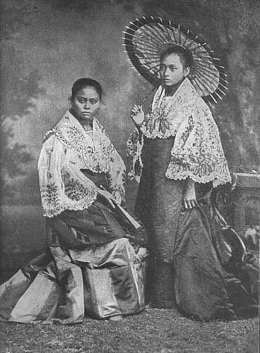 Caption: "High Class Tagalog Girls" Filipino Clothing, Philippines Fashion, Filipino Fashion, Filipino Art, Philippine Art, Philippines Culture, Filipino Culture, New York Public Library, Historical Fashion