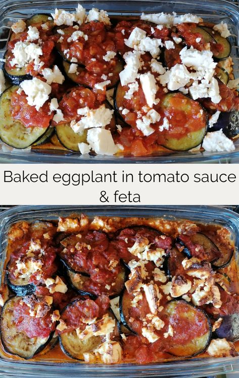 Easy to follow and insanely delicious vegetarian mediterranean casserole, made with pan fried eggplants, feta cheese and freshly made tomato sauce. A perfect appetizer, side dish or main dish. #lowcard #glutenfree #greek #italian #weeknightdinner #crowdpleaser #aubergine #auflauf Mediterranean Casserole, Eggplant Feta, Feta Bake, Cilantro Lime Rice Recipe, Taco Side Dishes, Lime Rice Recipes, Tomato And Feta, Taco Pasta Salad, Cilantro Lime Slaw