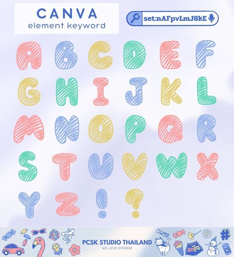 SVG crayon font hand-drawn element for use in web design, mobile apps, and other creative#doodlefonts #canvafonts #handdrawnfonts #creativefonts #fontdesign Canva Doodle Font, Canva Text Keyword, Canva Text Element, Cute Canva Elements Keyword, Canva Doodle Elements, Crayon Font, Canva Elements Letters, Canva Alphabet, Canva Keywords Elements