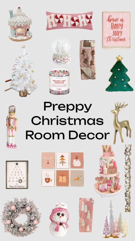 #preppy #christmas #roomdecor #perfectlypreppy #christmasbedroon #bedroom #decor #holidays Preppy Christmas Bedroom, Preppy Christmas Room, Preppy Christmas Decor, Preppy Christmas, Christmas Room Decor, Christmas Bedroom, Christmas Room, Holly Jolly, Christmas Decor