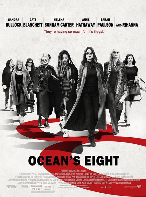 Oceans 8 Movie poster design photo Ocean 8 Movie, Ocean's Eight, Oceans Eight, Film Ideas, Danny Ocean, Oceans 8, Dorm Posters, Helena Bonham Carter, The Greatest Showman