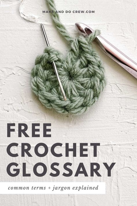 Get your crochet knowledge up to speed with our free crochet glossary from Make and Do Crew! Whether you're a beginner or an experienced crocheter, our comprehensive crochet dictionary has you covered. Learn what different crochet terms mean, explore a variety of stitches, and discover useful crochet jargon and slang terms. From Tunisian crochet techniques to converting UK crochet terms, we've got everything you need to expand your skills. Uk Crochet Patterns Free, Crochet Dictionary, Crocheting Stitches, Crochet Uk, Crochet Knowledge, Uk Crochet Terms, Stylish Sewing Patterns, Useful Crochet, Easy Beginner Crochet Patterns