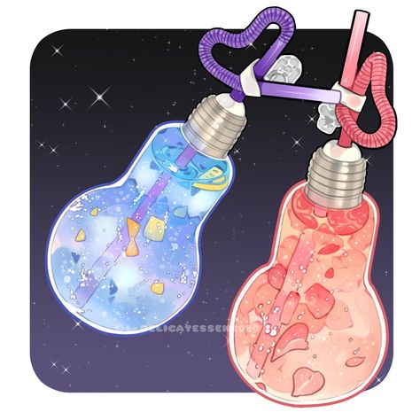 Bitter B on Twitter: "Light bulb💡 drinks 🍹❤️❤️❤️… " Art Speedpaint, Power Ideas, Christmas Lights Wallpaper, Instagram Light, Henry James, Butterfly Pea Flower, Kawaii Christmas, Christmas Light Bulbs, Fantasy Props