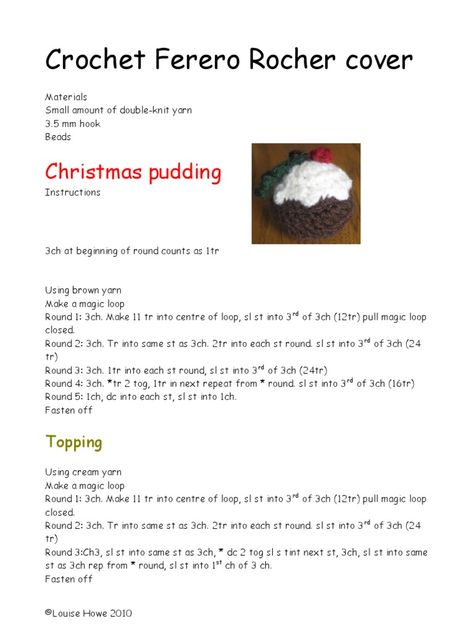 Knitted Baubles, Diy Tricot, Noel Diy, Magic Loop, Woven Fabrics, Christmas Pudding, Ferrero Rocher, Christmas Stuff, Week 1