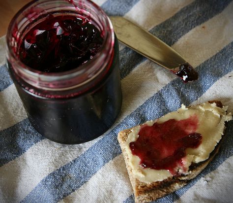 Sloe Jelly by @Monica Shaw in her post Beyond Sloe Gin for Great British Chefs Grape Butter, Homemade Grape Jelly, Foraging Recipes, Sloe Gin, Great British Chefs, Foraged Food, Grape Jelly, Jam And Jelly, Ellis Island