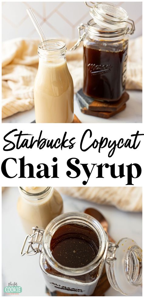 Vanilla Chai Hot Chocolate, Chai Creamer Recipe, Chai Coffee Syrup Recipe, Diy Chia Tea Concentrate, Chai Coffee Syrup, Monk Fruit Syrup Recipe, Homemade Chai Syrup, Home Made Chai Tea, Diy Chai Tea Recipes