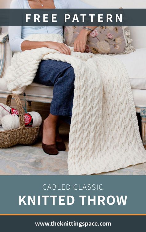 Crochet Pram Blanket, Knit Afghan Patterns Free, Knitted Throw Patterns, Knit Throw Blanket Pattern, Knit Afghan Patterns, Fall Knitting Patterns, Cable Knit Throw Blanket, Cable Knit Blankets, Throw Blanket Pattern