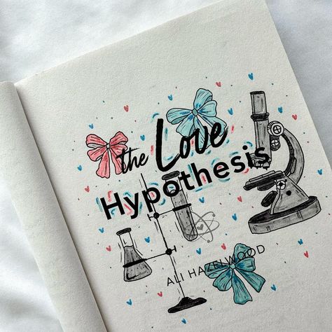 In Love Doodles, Physics Cover Page, Page Doodles, The Love Hypothesis Aesthetic, Book Redesign, Olive Smith, Book Besties, Biology Degree, Love On The Brain