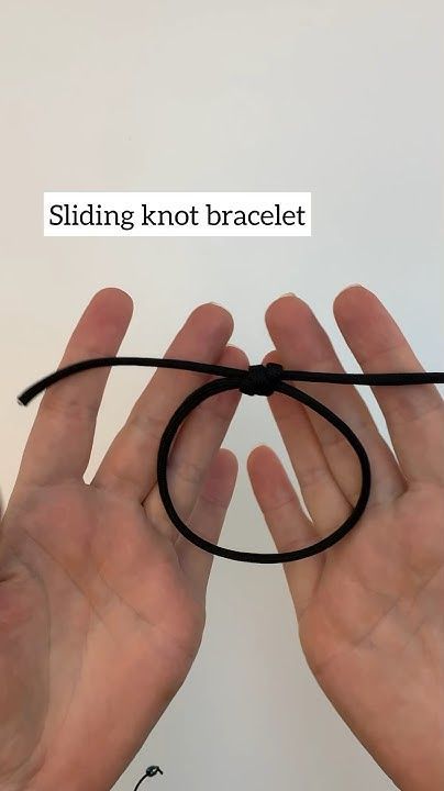 How To Tie A Necklace Sliding Knot, Sliding Knot Beaded Bracelet, How To Tie Leather Bracelet Sliding Knot, Sliding Knot For Bracelet, How To Tie A Slide Knot Bracelet, Sliding Knot Bracelet Tutorial Simple, How To Make Adjustable Knot Bracelet, Bracelet Tying Knot, Hemp Bracelet Knots