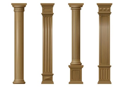 Wooden Pillars Design, Wood Column Wrap, Craftsman Style Porch, Wrought Iron Staircase, Classic Column, Architectural Columns, Wooden Pillars, Wooden Columns, Iron Staircase