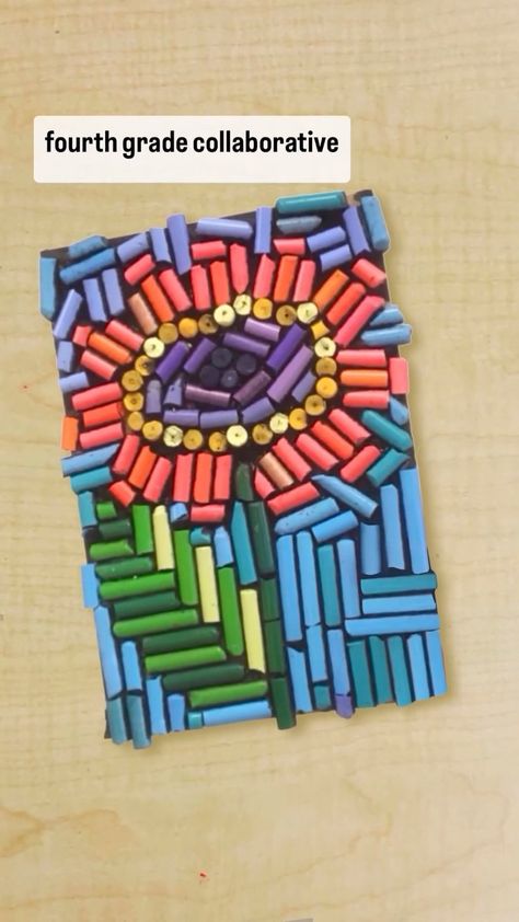 Creating A Story, Third Grade Art, Class Art Projects, Broken Crayons, Group Art, Homeschool Art, Arts Ed, Camping Crafts, April 29