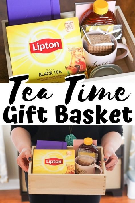 Tea Lovers Gift Basket, Birthday Presents For Best Friend, Tea Gift Basket, Mishloach Manos, Diy Tea, Baskets For Men, Gift Baskets For Men, Diy Gifts For Mom, Wine Gift Baskets