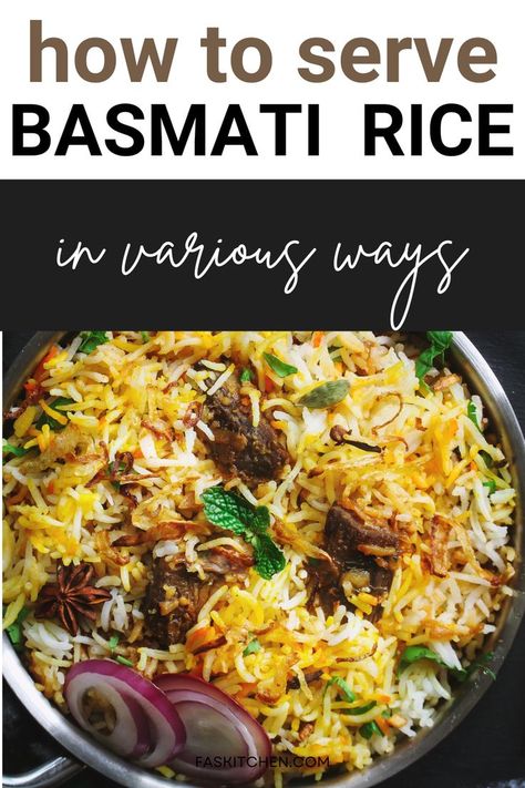 A bowl of cooked biryani with basmati rice, showcasing its long, slender grains and fragrant aroma. Basmati Rice Recipes, Rice Varieties, Probiotic Foods, Basmati Rice, Cooking Skills, Rice Cakes, Rice Recipes, Say Hello, Cooking Tips