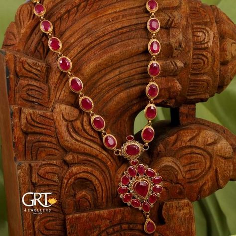 Kempula Haram Designs, Manga Malai, Ruby Haram, Coral Jewelry Vintage, Ruby Necklace Designs, Fashion Jewelry Necklaces Gold, Baby Jewellery, 2024 Jewelry, Ruby Bangles