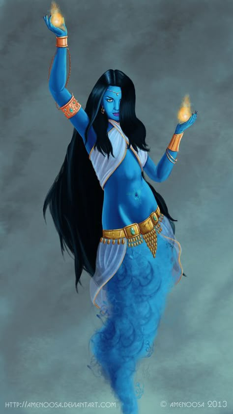 Fantasy Races, Arabian Nights, Mystical Creatures, Fantasy Rpg, Urban Fantasy, Fantasy Inspiration, Gods And Goddesses, Dnd Characters, Fantasy Character Design