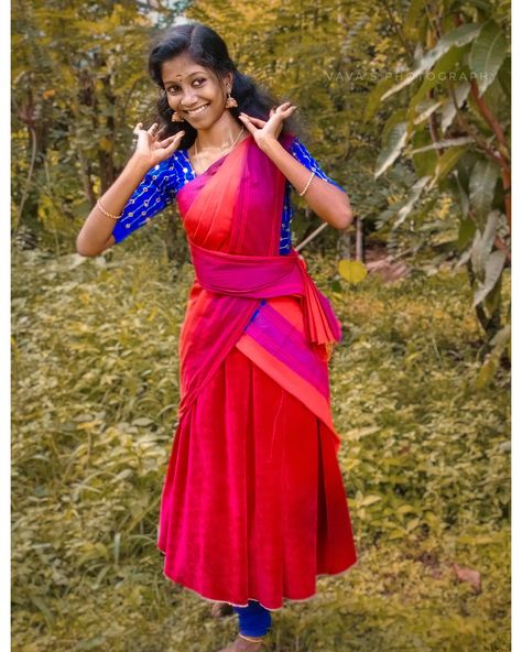 Semi classical dance pose red colour dress  Instagram :sruthipops Semi Classical Dance Costume, Poses In Skirt, Semi Classical Dance, Dance Costume Ideas, Classical Dance Costume, Red Colour Dress, Dance Pose, Diy Designs, Classical Dance