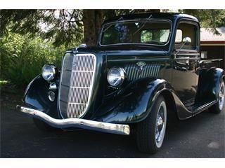 1935 Ford Pickup Ford Pickup For Sale, 1956 Ford Pickup, Drainage Channel, Pickups For Sale, Vancouver Washington, Classic Car Show, Ford Pickup Trucks, Ford Pickup, Green Interiors