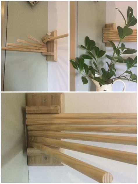 Back Of Door Drying Rack, Diy Noodle Drying Rack, Diy Wall Mounted Drying Rack, Wood Drying Rack, Pasta Drying Rack Diy, Diy Drying Rack Laundry, Diy Clothes Drying Rack, Wooden Clothes Drying Rack, Wall Drying Rack