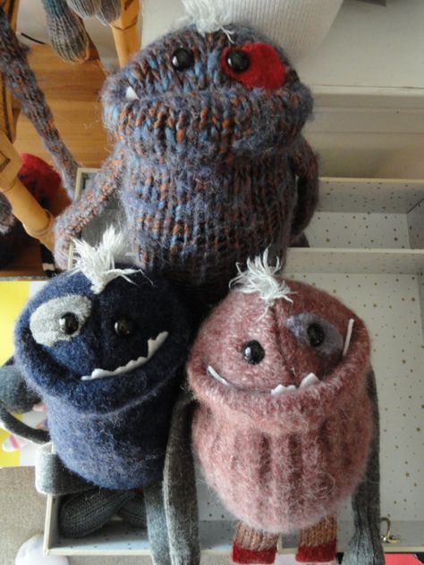 Sock Monster, Sock Dolls, Sock Toys, Recycled Sweaters, Sock Crafts, Monster Dolls, Sock Animals, Sewing Toys, Soft Sculpture