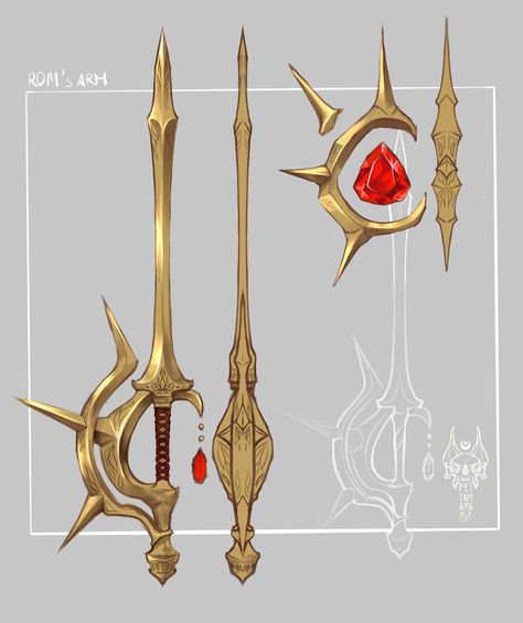 Swords Design Ideas, Shortsword Fantasy Art, Rose Rapier Design, Fantasy Blades Concept Art, Rapier Design Dnd, Fantasy Swords Concept Art, Cybernetic Arm, Props Concept, Bleach Fanart