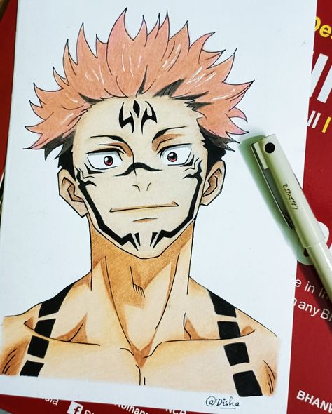 Anime Drawing With Pencil Colour, Anime Pencil Colour Drawings, Easy Anime Drawings Colored, Naruto Drawing Color Pencil, Anime Pencil Color Drawings Easy, Pencil Colour Sketches Anime, Anime Colour Sketch, Anime Color Pencil Art Drawings, Gojo Drawing Color