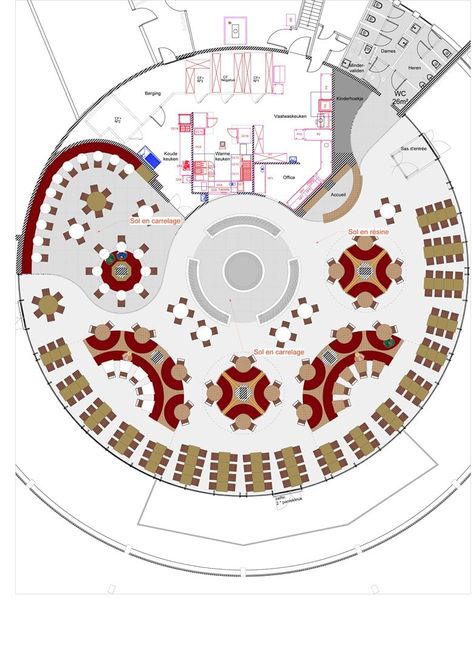 Round Restaurant Plan, Restaurant Plan Layout, Cafe Plan Architecture, Restaurant Plan Architecture, Restaurant Seating Plan, Restaurant Layout Plan, Restaurant Design Plan, Cafeteria Plan, Cafe Floor Plan