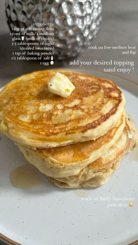 American Pancakes Recipe, Pancakes Aesthetic, Aesthetic Baking, Butter Pancakes, American Pancakes, Baking Tutorial, Fluffy Pancakes, Pancake Recipe, Baking Tips