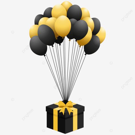 Birthday Material Png, Iphone Wallpaper Purple Flower, Birthday Ballon, Luxury Birthday Party, Happy Birthday Hd, Diy Cake Topper Birthday, Gold And Black Background, Graduation Images, Black And Gold Balloons