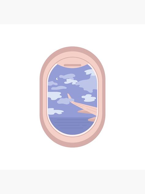 Plane Window Illustration, Cultural Probes, Window Illustration, Plane Window, Stickers Ideas, Window Drawing, Airplane Window, Sticker Ideas, Window Art