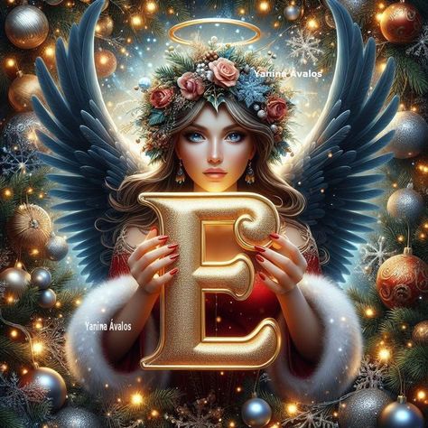 Number Angel, Initial E, Letter Art Design, Angel Images, Cute Couple Outfits, Photo Art Frame, Logo Design Art, Alphabet Fonts, Fantasy Pictures