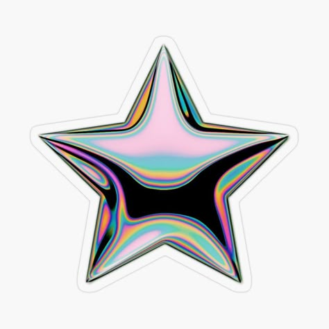 Get my art printed on awesome products. Support me at Redbubble #RBandME: https://www.redbubble.com/i/sticker/Shining-Metallic-Star-by-MYhome68/68540380.O9UDB?asc=u Y2k Stickers Printable, Y2k Stickers, Sticker Design Inspiration, Desain Editorial, Cute Laptop Stickers, Iphone Case Stickers, Stickers Cool, Scrapbook Stickers Printable, New Sticker