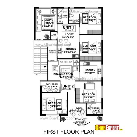 House Plan for 40 Feet by 60 Feet Plot With 7 Bedrooms | Acha Homes 2400 Sq Ft House Plans Indian, Pent House Plan, 40x60 House Plans, North Facing House, Home Gym Design Garage, 2bhk House Plan, Build Your House, Luxury Plan, Kerala House Design