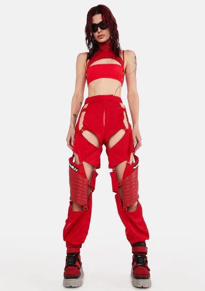 Alternative Pants, Wrestling Outfits, Moto Pants, Futuristic Fashion, Stretch Top, Women Pants, Mode Inspo, Kpop Fashion Outfits, Rave Outfits