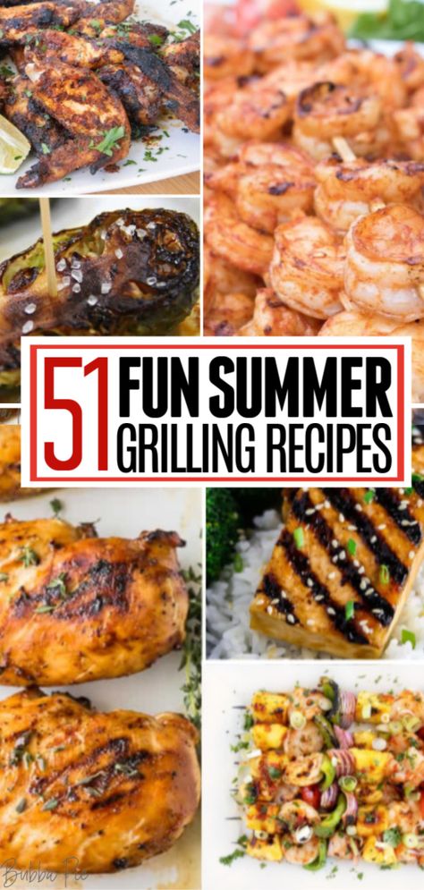 Summer Grill Recipes, Gas Grill Recipes, Summer Dinner Recipes Grill, Best Grill Recipes, Grilled Dinner Recipes, Summer Grill, Grilled Vegetable Recipes, Shrimp Kabobs, Dijon Chicken