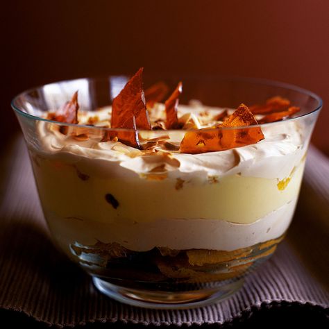 An impressive boozy trifle with the x-factor, using all butter madeleine sponges instead of trifle sponges. Boozy Trifle, Orange Sponge Cake, Trifle Dessert Recipes, Trifle Recipes, Trifle Dish, Trifle Desserts, Trifle Recipe, Mexican Dessert, Cinnamon Toast