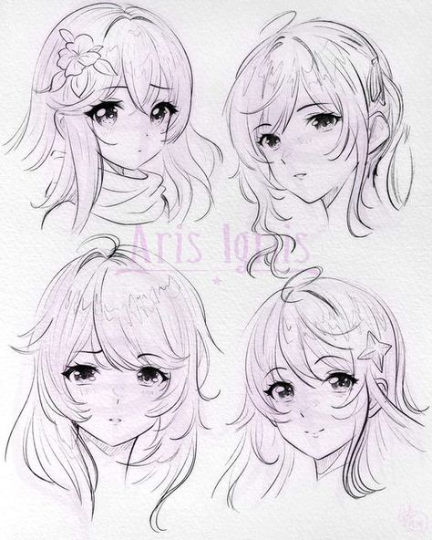 Cute Anime Hair Drawing, Bangs Drawing Ideas, Anime Bangstyle Hair, How To Draw Bangs Anime, Side Bangs Drawing, Anime Hair With Bangs, Anime Bangs Drawing, Bangs Art Reference, Bangs Drawings