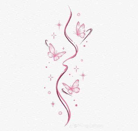 Tats With Meaning For Women, Pink Tattoo Ideas, Small Dope Tattoos, Flower Vine Tattoos, Cute Simple Tattoos, Small Girly Tattoos, Pink Tattoo, Hand Tattoos For Girls, Pretty Hand Tattoos