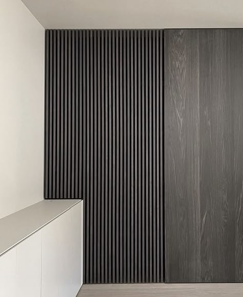 Hidden Doors In Walls, Fluted Panel, Hidden Room, Hidden Doors, Panel Ideas, Wardrobe Door Designs, Lobby Interior, Wood Cladding, Smart Home Design