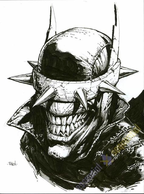 David Finch Batman Who Laughs, in Chris Michel's Batman Original Art Comic Art Gallery Room Batman Who Laughs Black And White, Batman Who Laughs Comic Art, Bat Who Laughs, David Finch Batman, David Finch Art, Batman Who Laughs, David Finch, Art Comic, Art Gallery Room