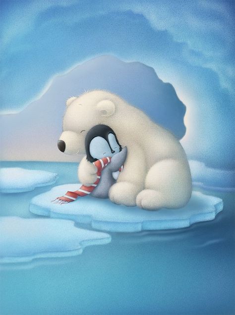 Cartoon Polar Bear, Polar Bear And Penguin, Polar Bear Illustration, Polar Bear Art, Penguin Drawing, Penguins And Polar Bears, Image Halloween, Wild Animals Pictures, Image Chat